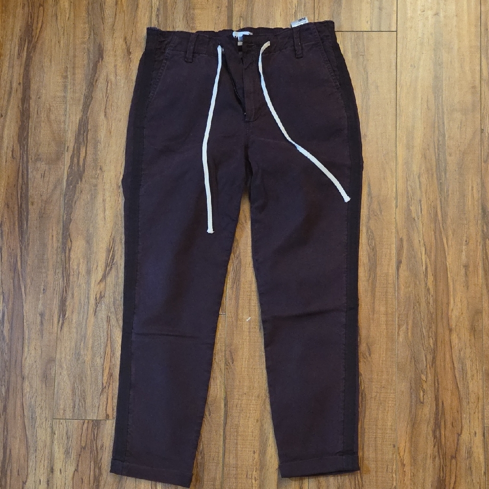 PAIGE Dark Brown Joggers with White Drawstring